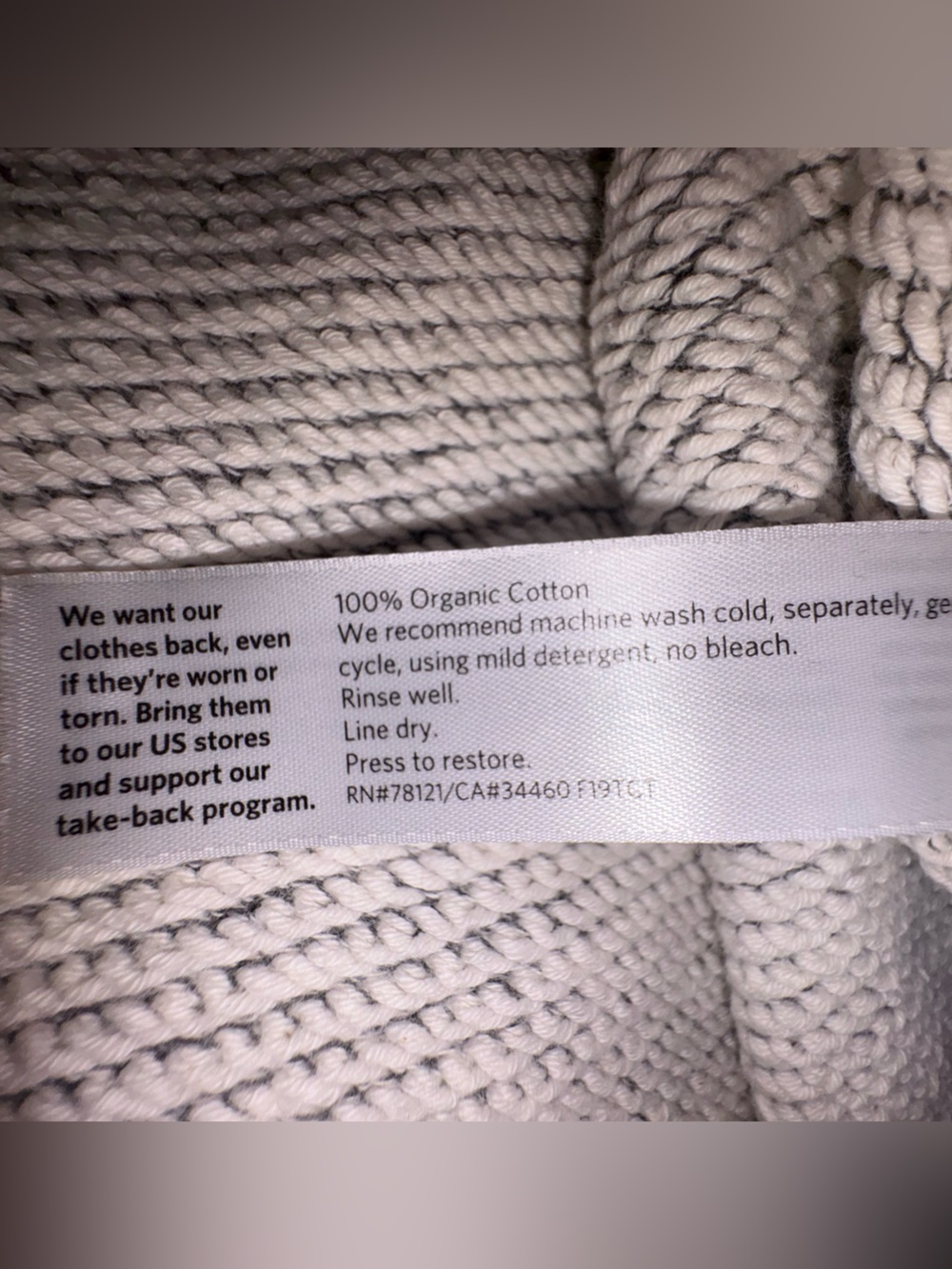 Eileen Fisher 2X Gray White Organic Cotton Boxy Knit Sweater Top - Picture 4 of 4